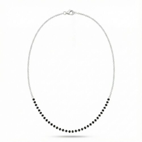 925 silver minimal beads mangalsutra chain with secure clasp and sleek finish
