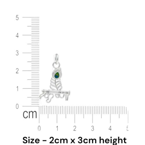 Krishna morpankh pendant necklace size 2cm width and 3cm height in silver