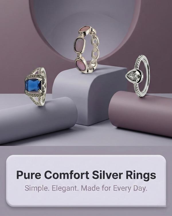 Pure comfort 925 silver rings with modern minimal design for everyday use