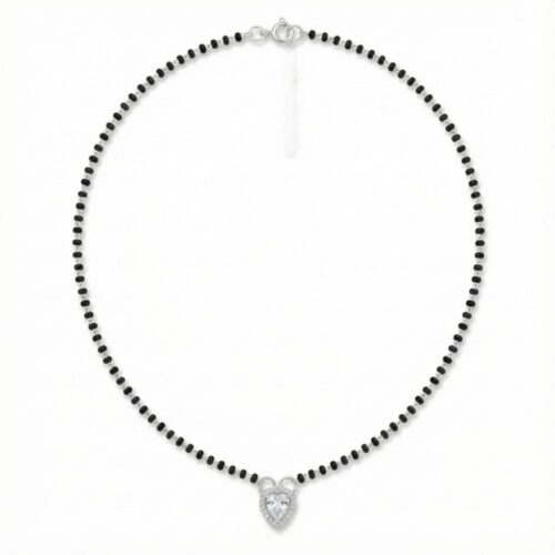 Silver tear drop mangalsutra chain length 18 inches