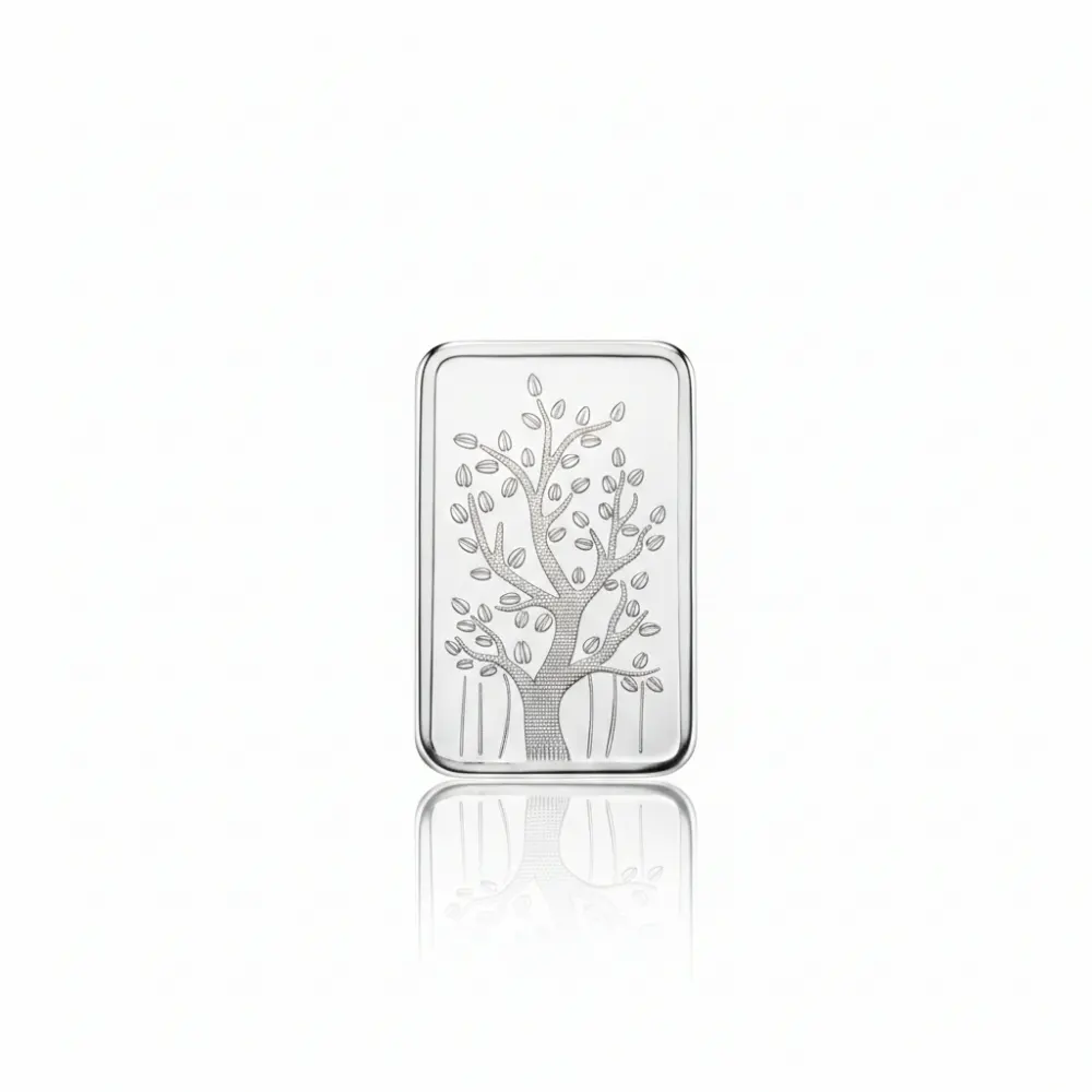 LG0044 5gm Silver Bar crafted in 999 purity silver with smooth finish, perfect for investment and monitoring 5gm silver price