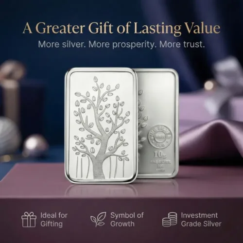 10gm silver bar 999 pure silver ideal for gifting and long term investment, premium silver bar with lasting value