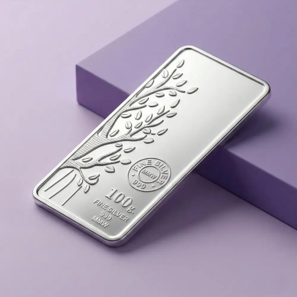 LG0065 100 gram silver bar 999 purity premium finish for investment and gifting