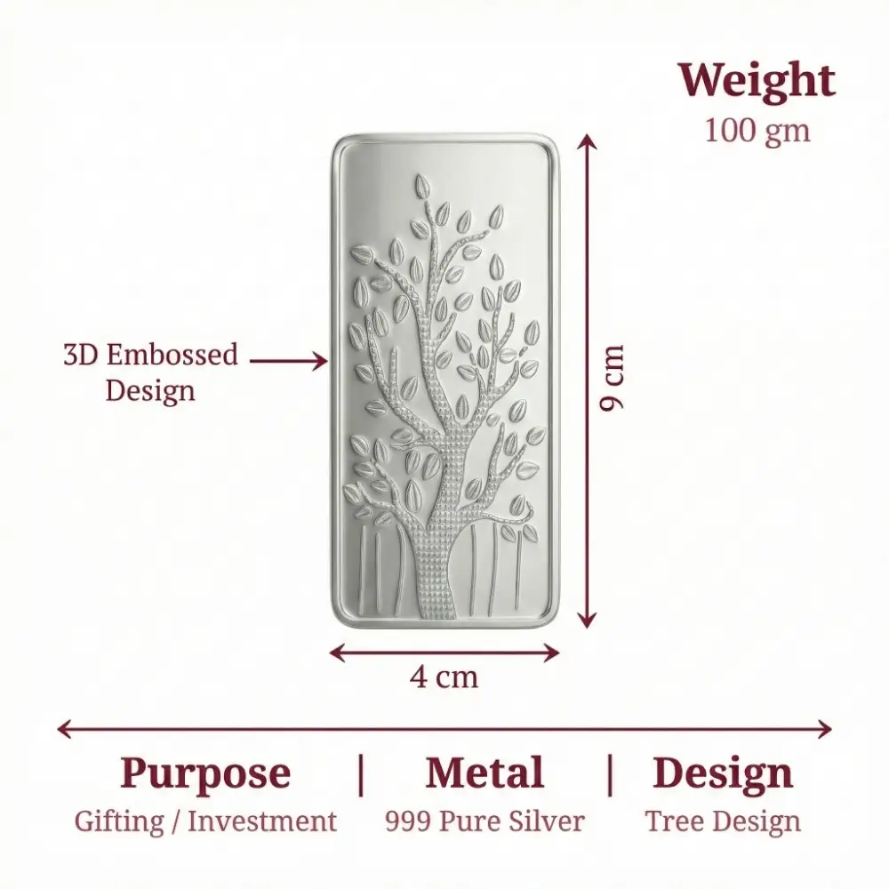 LG0066 100 gram silver bar size and dimensions 999 pure silver bar