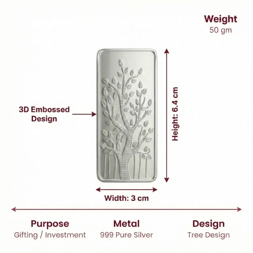 LG0071 50 gram silver bar size and dimensions image, 999 pure silver bar for long term investment
