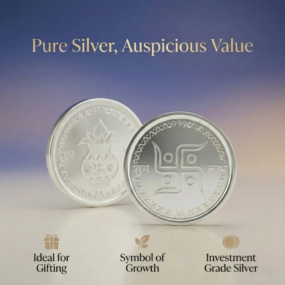 LG0086 1 gram silver coin 999 purity perfect for gifting, pooja and long term value
