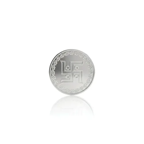 2 gram silver coin 999 purity with swastik design – ideal for gifting and investment