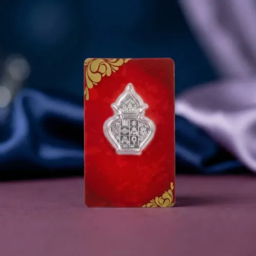 1 gram silver kalash crafted from 999 pure silver in premium red gift packing for pooja and auspicious gifting