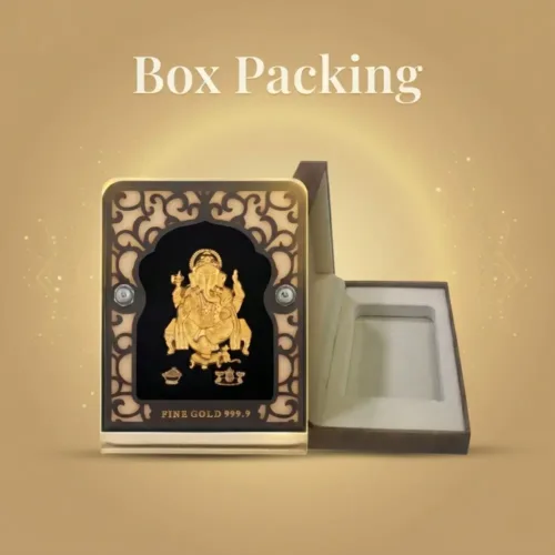 Premium gift box packaging of the 999 fine gold ganesh idol frame for corporate and car gifting