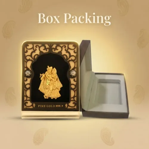 Premium gift box packaging of the pure 24k gold foil radha krishna frame for wedding gift and anniversaries