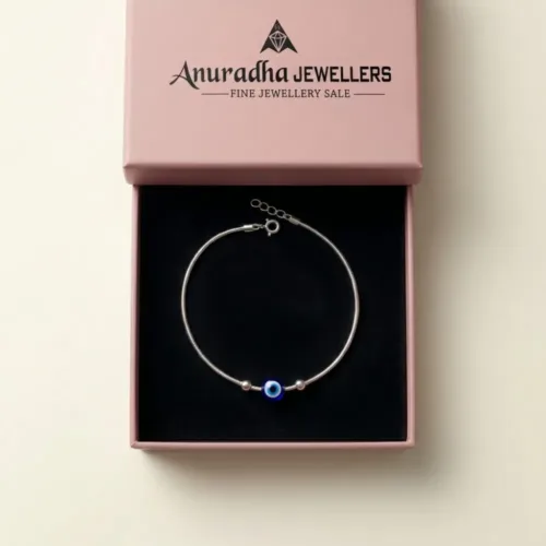 Beautifully packed inside the premium Anuradha Jewellers box making it the perfect blue evil eye bead anklet 925 for gifting