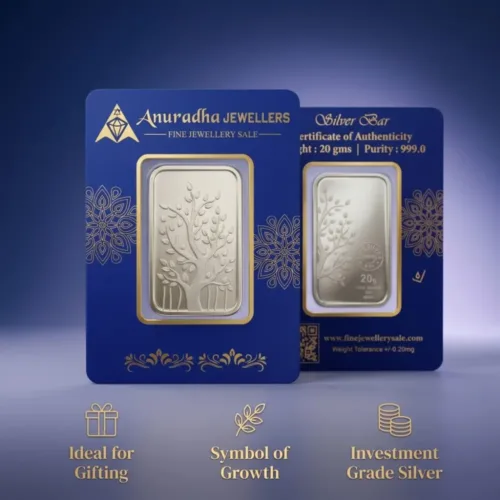 Complete premium packaging of the certified silver bar highlighting its benefits for gifting and long term investment