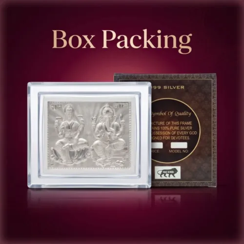 The premium box packing makes this 999 pure silver piece the perfect silver laxmi ganesh frame for corporate gift.